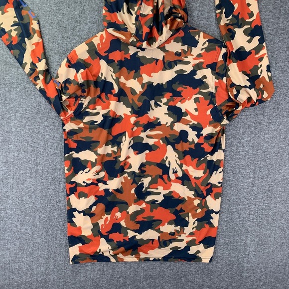 Googan Squad Camo Hoodie Men Medium Ingonito Orange Performance Fishing NEW - Picture 4 of 8